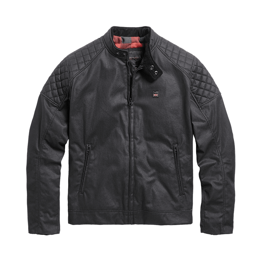 Black cotton biker jacket sale